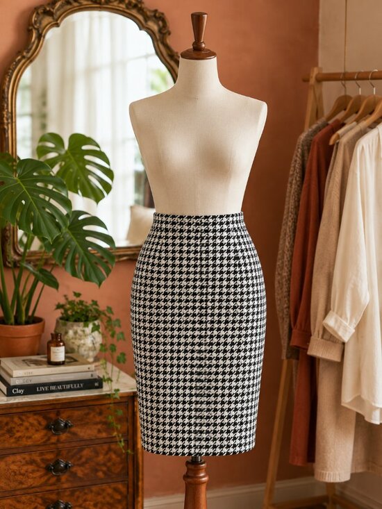New York & Company Dresses & Skirts - New York & Company Houndstooth Pencil Skirt - Black & White